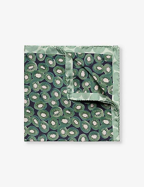 ETON Graphic-print silk pocket square