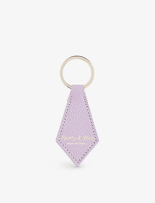 SPORTY & RICH Logo-foiled pointed leather keyring
