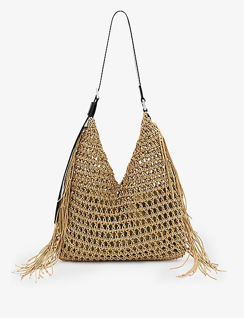 ALLSAINTS Sabine tassel-embellished cotton shoulder bag