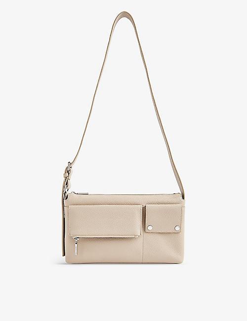 WHISTLES Tilda pocket-detail leather shoulder bag