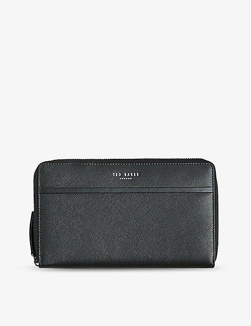 TED BAKER Samuels logo-embossed zip-up leather wallet