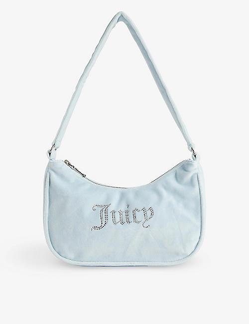 JUICY COUTURE Rhinestone-embellished velour shoulder bag