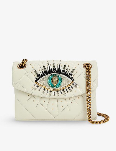 KURT GEIGER LONDON Mini Kensington embellished eye leather shoulder bag