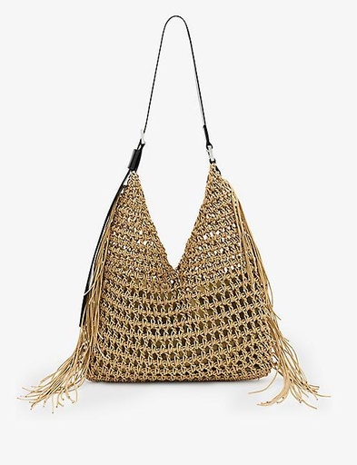 ALLSAINTS Sabine tassel-embellished cotton shoulder bag