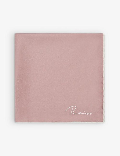 REISS Ceremony logo-print silk pocket square