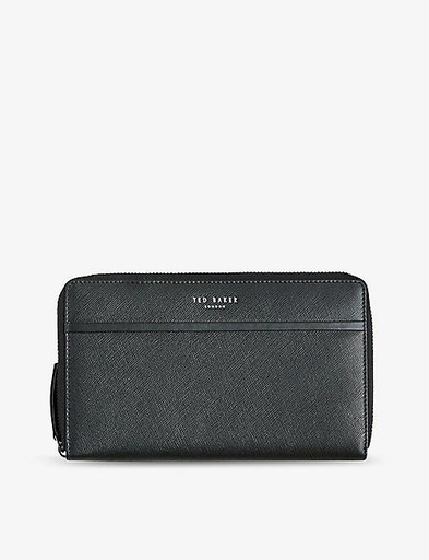 TED BAKER Samuels logo-embossed zip-up leather wallet