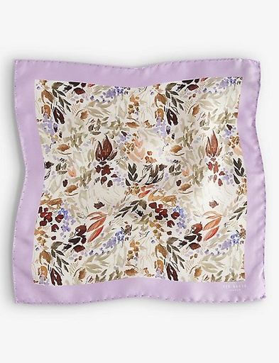TED BAKER Floral-print silk pocket square