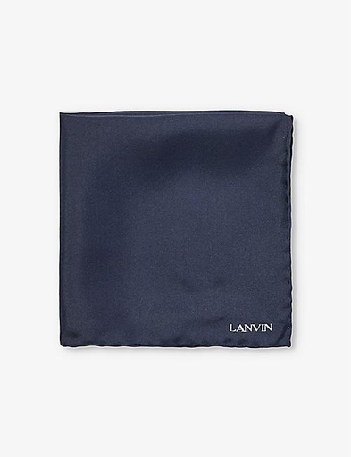 LANVIN Brand-print brand-tab silk pocket square