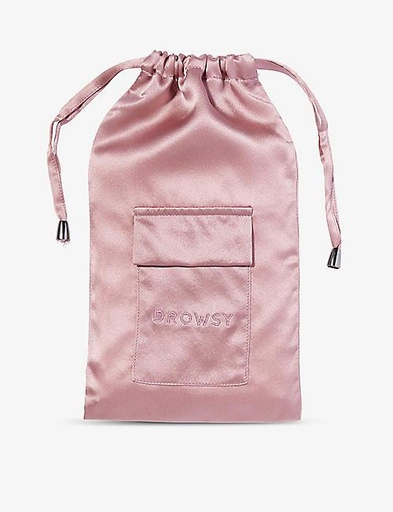 DROWSY SLEEP CO Brand-embroidered flap-pocket silk pouch