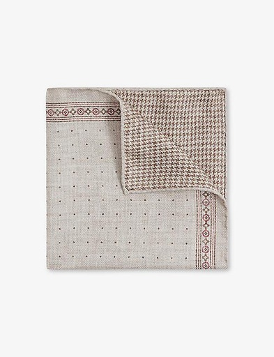 REISS Cataldo reversible silk pocket square