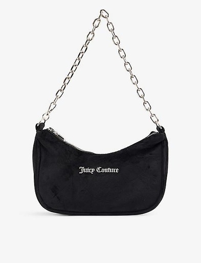 JUICY COUTURE Logo-plaque velour shoulder bag