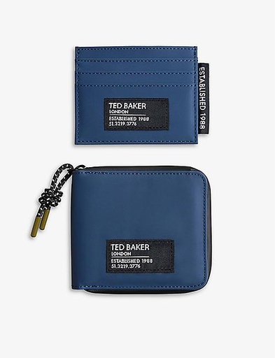 TED BAKER Bentch woven wallet and card holder gift set